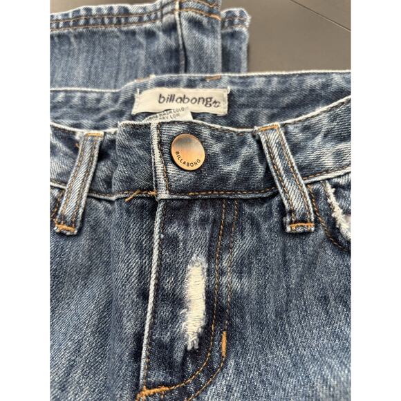 VTG HTF 90s Y2K Grunge Billabong Wide Leg Flare Distressed Jeans Sz 25” Studded - Picture 13 of 14